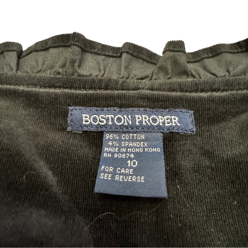Boston Proper Women's Black Corduroy Blazer Size 10 Ruffle Details Buttons NEW - Picture 5 of 13